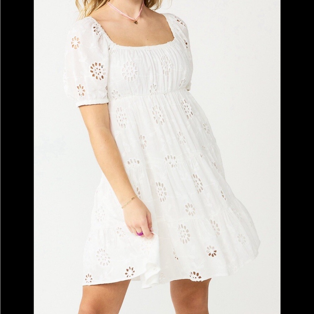 Rewind: White Eyelet Mini Dress